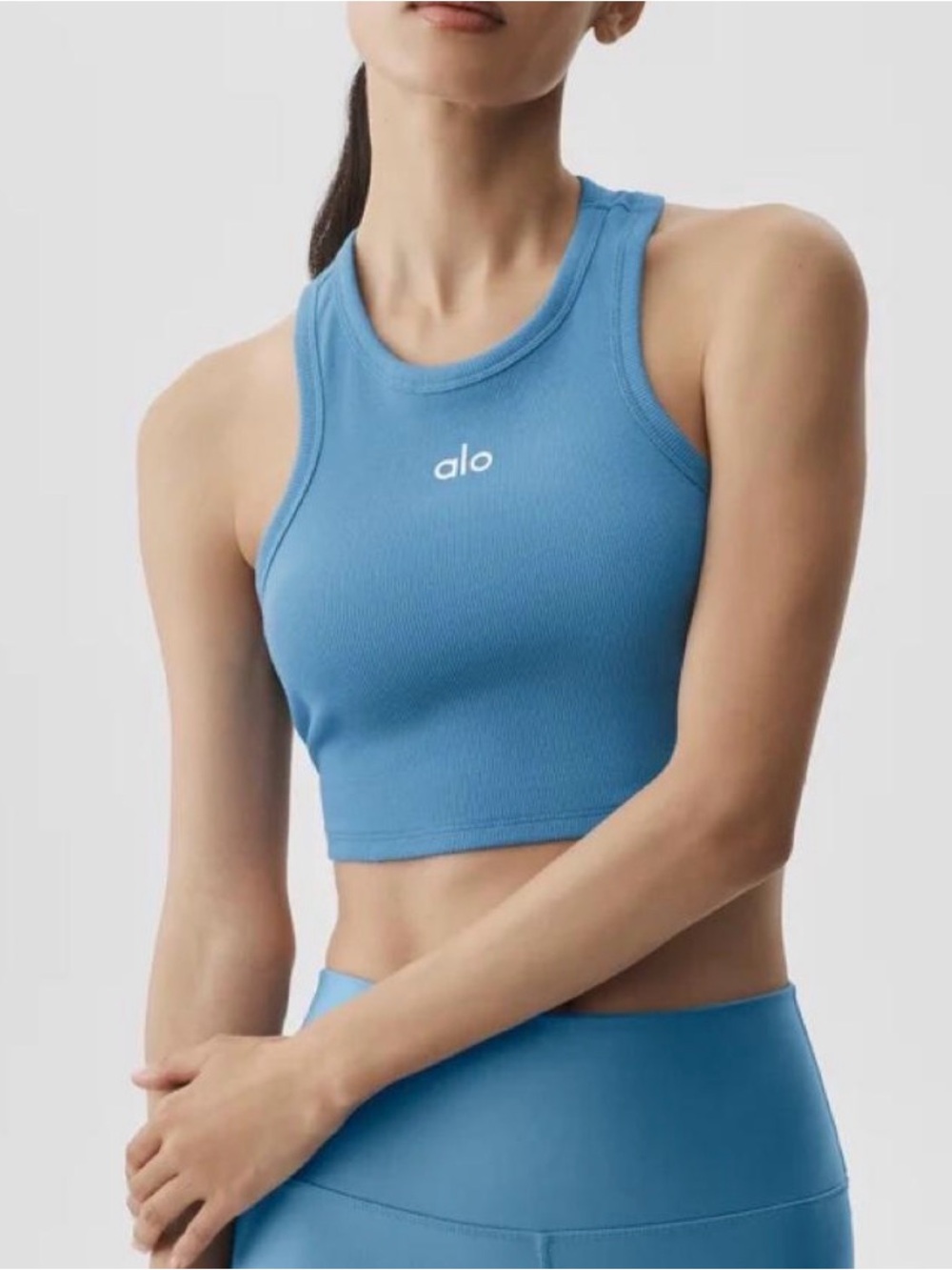 BNWT Alo yoga aspire tank California blue - women’s XS
